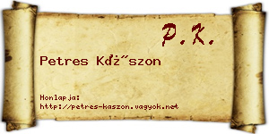 Petres Kászon névjegykártya
