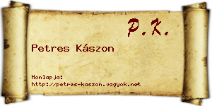 Petres Kászon névjegykártya