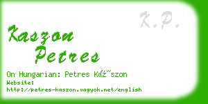 kaszon petres business card